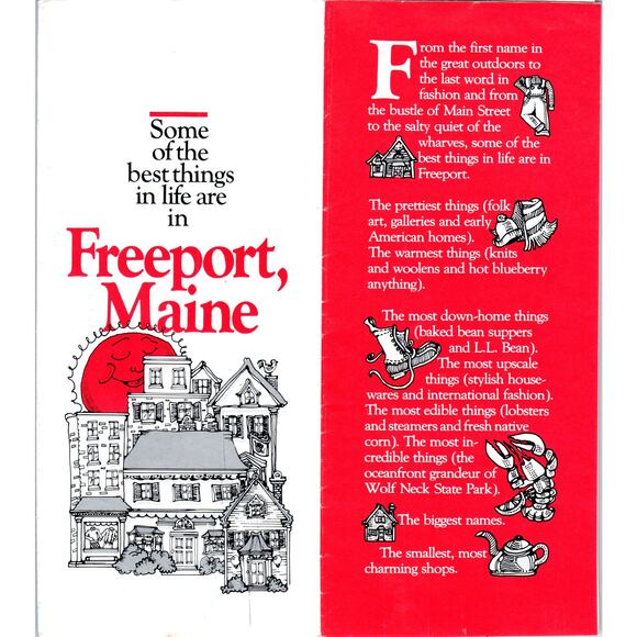 None Other - Vintage Freeport Maine Fold Out Travel Brochure TH2-O2